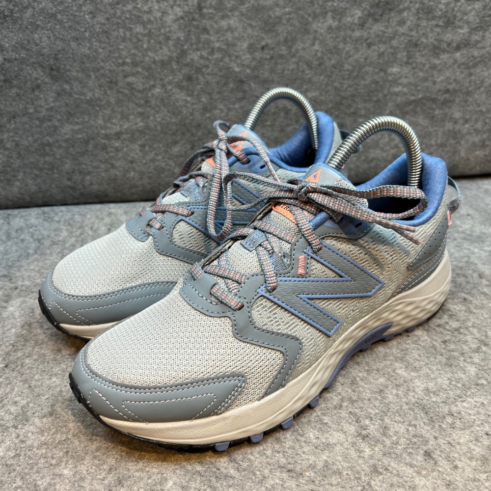 New Balance Womens 410 V7 Trail Running Shoes Gray Blue Athletic Sneakers 8